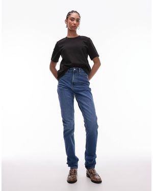 TOPSHOP Bleach Elastic Baggy Jeans - Blue