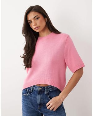 ASOS Pull en maille à ourlet arrondi - Rose