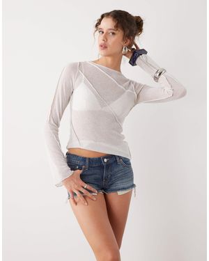 Weekday Low Waist Denim Hot Pant Shorts - White