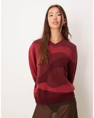 House Of Sunny Swirl Detail Jumper - Red