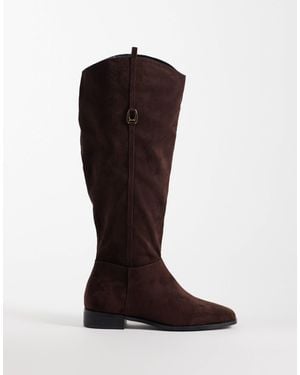 Public Desire Trench Riding Boots - Brown