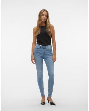 Vero Moda Vaqueros De Corte Pitillo De - Azul