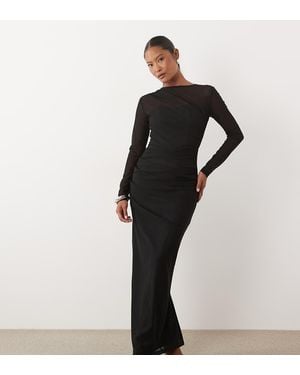 TFNC London Vestito Lungo A Maniche Lunghe - Nero