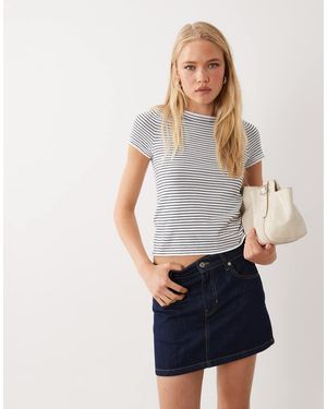 Mango Short Sleeve Knitted Top - Grey