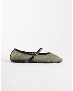 ASOS Libra Mesh Mary Jane Ballets - Green