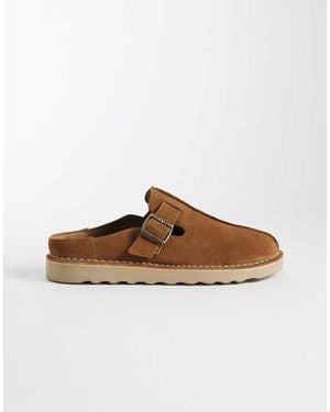 ASOS Sandali Stile Sabot Con Fibbie E Cuciture - Marrone