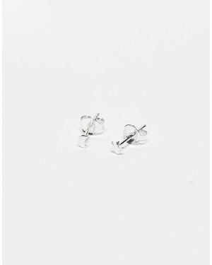 Kingsley Ryan Tiny Crescent Moon And Star Stud Earrings - Blue