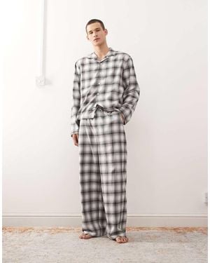 Weekday Co-ord Lounge Flannel Trouser Pyjamas - White