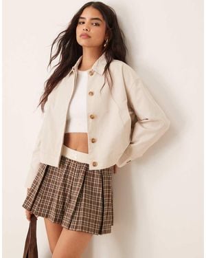 Pretty Lavish Cropped Trench Coat - Natural