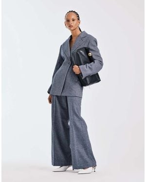 & Other Stories Co-ord Tailored Wool Blend Wide Leg Trousers - Blue