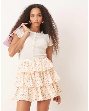 Sister Jane Ruffle Mini Skirt - Natural