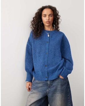 Collusion Cardigan Girocollo Oversize - Blu