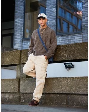ASOS Super Oversized Boxy Fit Crew Neck Knitted Sweater - Blue