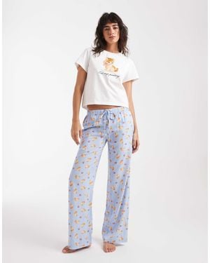 Daisy Street Short Sleeve Pajama Set - White