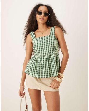 Nobody's Child Dana Sleeveless Peplum Top - Green