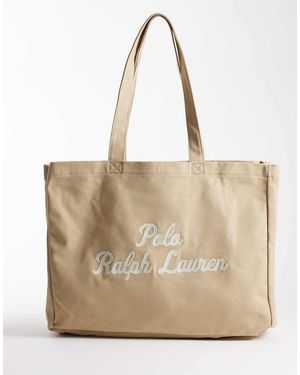 Polo Ralph Lauren Embroidered Canvas Tote - Natural