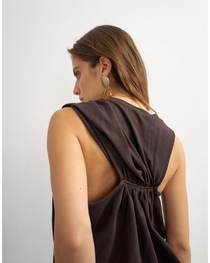 TOPSHOP Asymmetrisches t-shirt mit raffungen am rücken - Braun