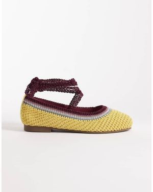 SEQWL Ballerine Stringate Gialle - Giallo
