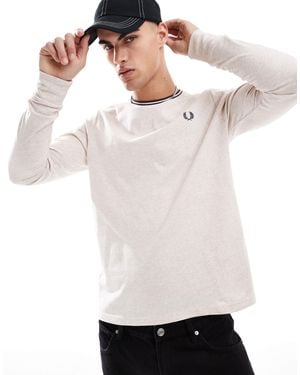 Fred Perry – langärmeliges t-shirt - Weiß