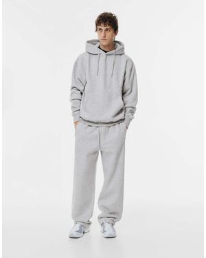 Pull&Bear Tracksuit Hood Sweatshirt Trousers Set - Grey