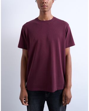 TOPMAN Regular Mercerised T-shirt - Purple