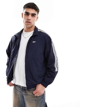 Pull&Bear Stripe Zip Through Track Jacket - Blue