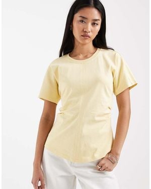 ONLY Cinch Waist T-shirt - Natural