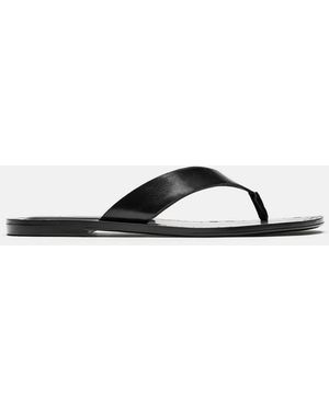 Pull&Bear – flache sandalen - Schwarz