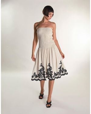 Glamorous Bandeau Midi Dress - Natural