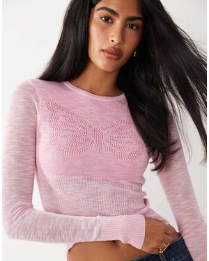 I.AM.GIA Jersey Con Cintura Ceñida Y Detalle De Mariposa De Punto Flameado Mariposa De - Rosa
