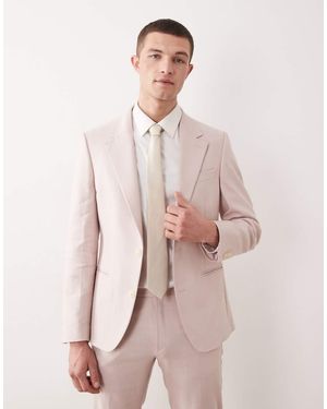 ASOS Skinny Linen Rich Suit Jacket - Pink