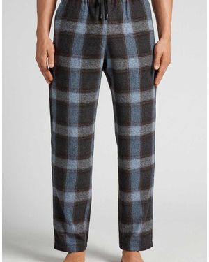 Intimissimi Long Check Print Knit Trousers - Blue