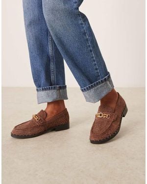 ASOS Ministry Premium Chain Detail Loafers - Blue