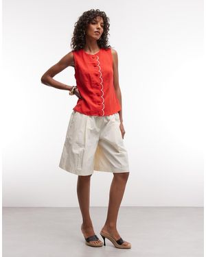 River Island Gilet Met Geschulpte Rand - Rood