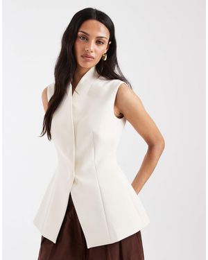 ASOS Wrap Neck Waistcoat - White