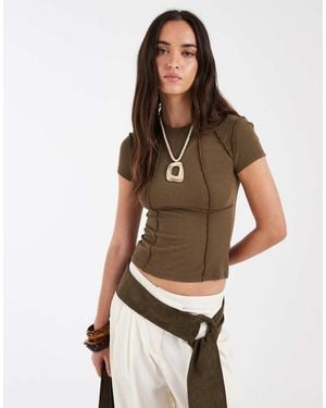 ASOS Baby T-Shirt Met Naaddetail - Bruin