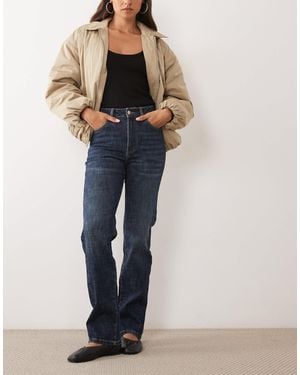 ASOS Cross Hatch Straight Leg Jean-navy - Blue