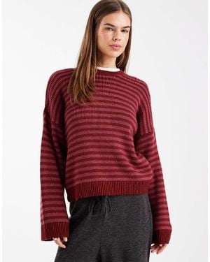 ASOS – gestreifter oversize-pullover - Rot