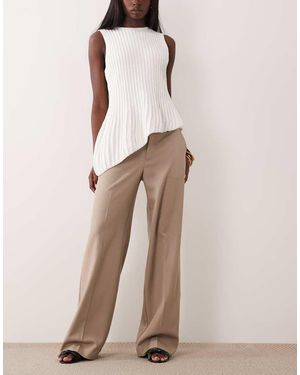 Gina Tricot Elegante Broek Met Lage Taille - Naturel