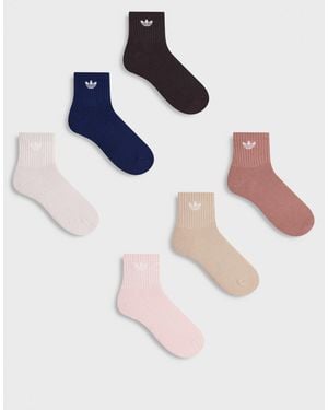 adidas Originals Trefoil 2.0 6 Pack Quarter Socks - Blue