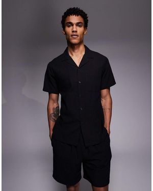 South Beach Seersucker Shirt - Black