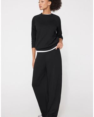 Tezenis Soft Touch Palazzo Trousers - Black