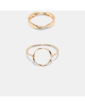 Stradivarius Set Van 2 Golvende Stijve Armbanden - Wit