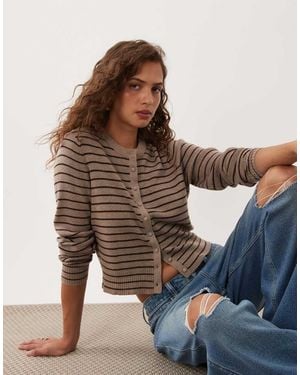 Abercrombie & Fitch Knitted Micro Cardigan - Brown