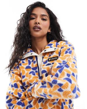 Columbia Helvetia Ii Printed Cropped Half Snap Fleece - Blue