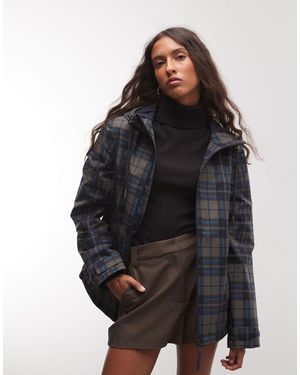 HUNTER Originals Tartan Raincoat Jacket - Black