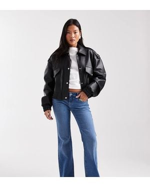 Only Petite Lola Super Low Waist Flared Jeans - Blue