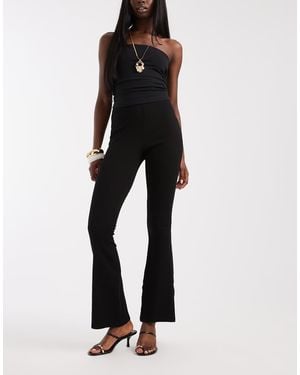 River Island High Waisted Rib Flare Leggings - Black
