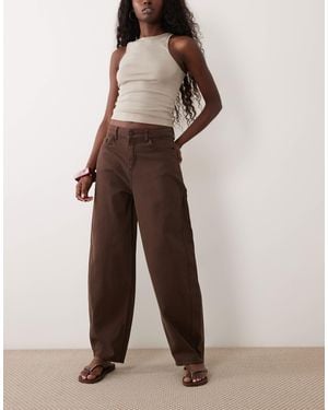 Jdy Jean barrel susie chocolat - Marron