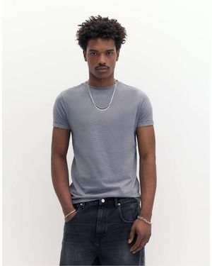 Pull&Bear Basic Muscle Fit T-Shirt - Blue